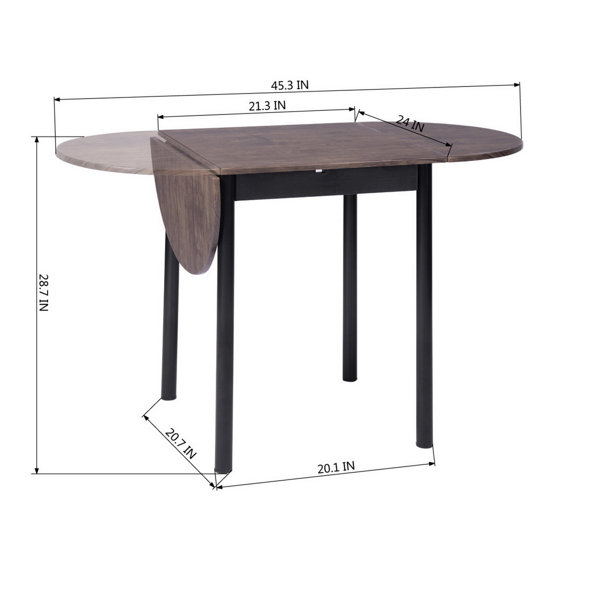 Laurel Foundry Modern Farmhouse Eleanora Drop Leaf Iron Dining Table